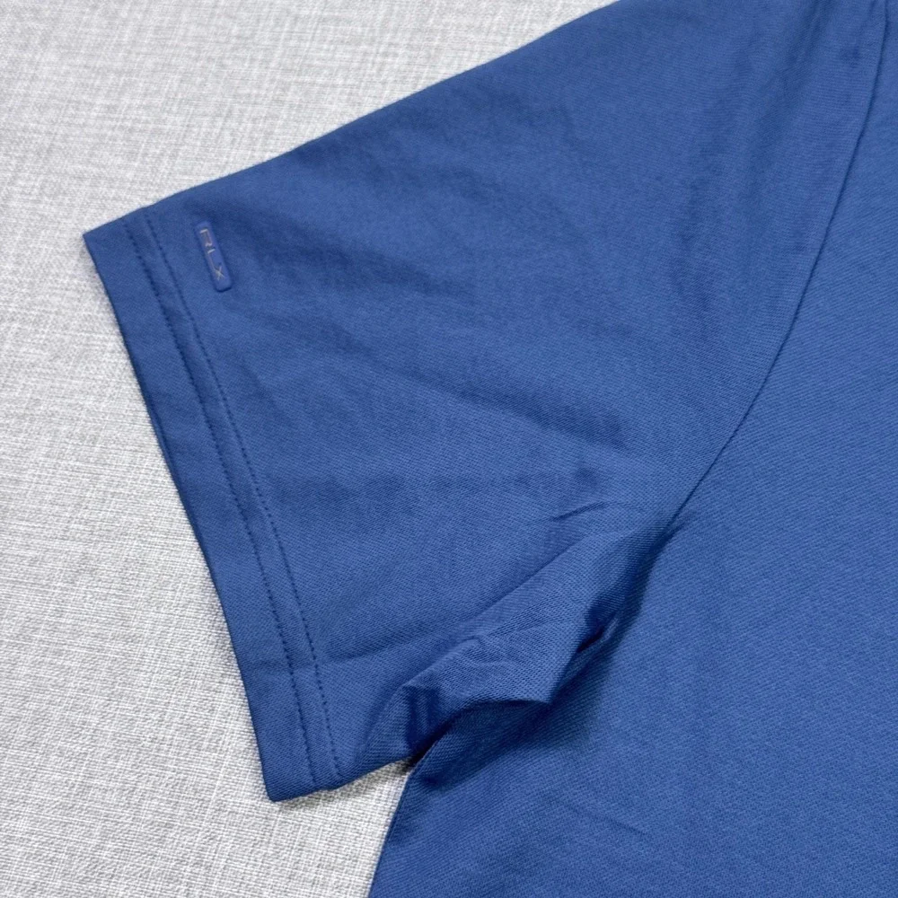RLX Ralph Lauren Polo Shirt Mens M Blue Short Sleeve Polyester Moisture Wicking - Picture 8 of 13
